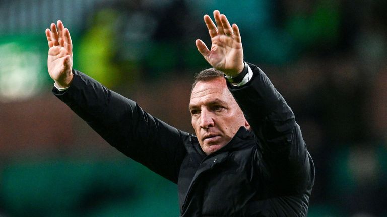 GLASGOW, SCOTLAND - DECEMBER 26: Celtic full-time coach Brendan Rodgers during the William Hill Premier League match between Celtic and Motherwell at Celtic Park, on December 26, 2024, in Glasgow, Scotland. (Photo by Rob Casey/SNS Collection)