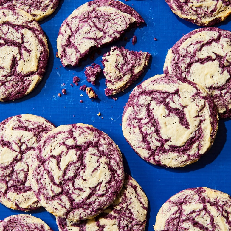 Ube milk crinkle cookies from cookbook Sugarcane