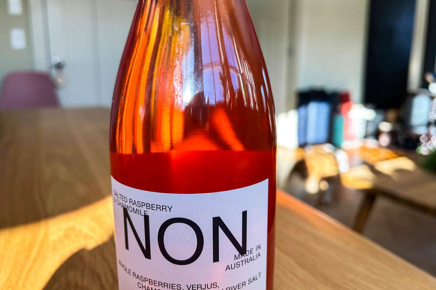 A bottle of NON nonalcoholic wine