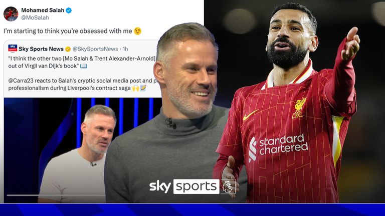 Liverpool striker Mohamed Salah responds via X to Jamie Carragher's comments made on Monday Night Football regarding his contract situation and the former Liverpool defender responds to the Egyptian. 