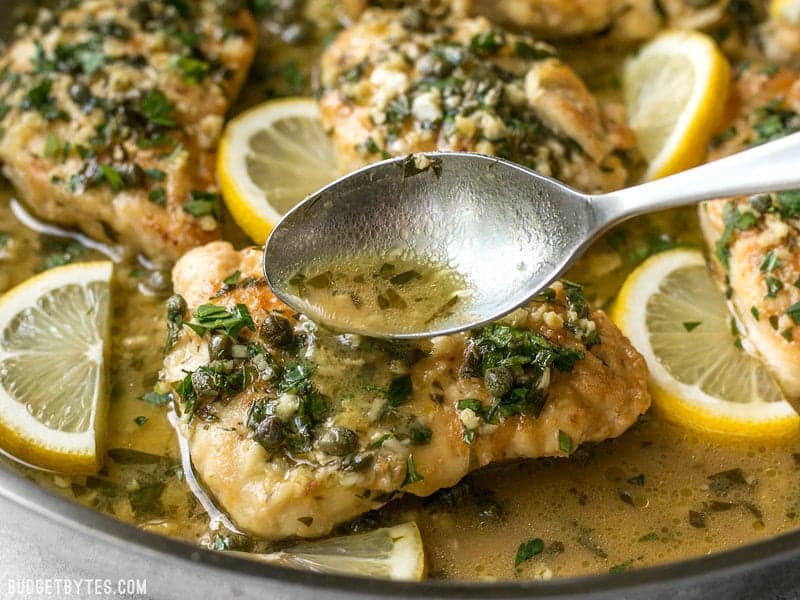 This rich and tangy Chicken Piccata is a fast, easy, and elegant answer to dinner. With just a few ingredients and a lot of flavor! BudgetBytes.com