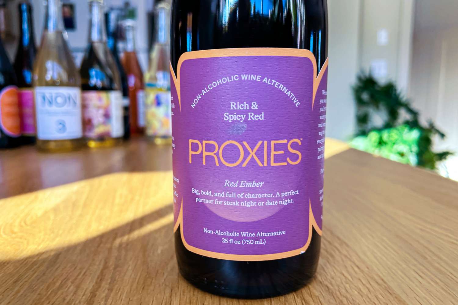 A bottle of Proxies Red Ember na wine