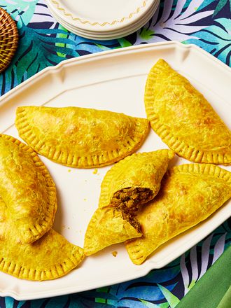 Overhead view of Jamaican Beef Patties 